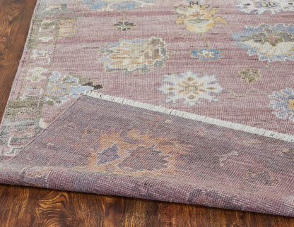 Ambrose AM1006 Rose Hand Knotted Wool and Silkette Rug