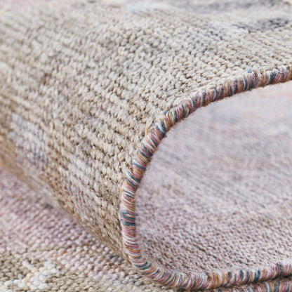 Ambrose AM1006 Rose Hand Knotted Wool and Silkette Rug