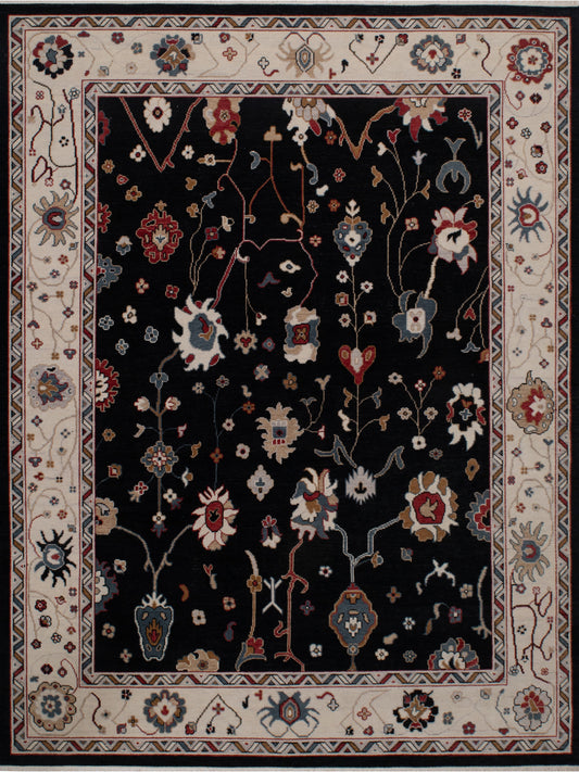 Oushak Black Fine Handmade 9'x12' Rug