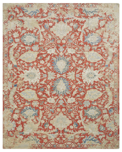 Blooma BM1381 Vintage Crimson Oushak Power Loom Wool Rug