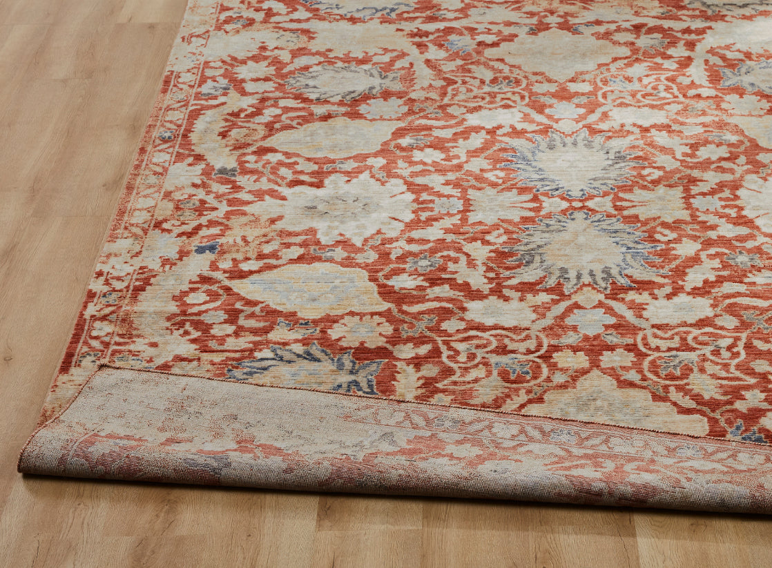 Blooma BM1381 Vintage Crimson Oushak Power Loom Wool Rug