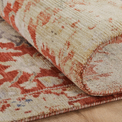 Blooma BM1381 Vintage Crimson Oushak Power Loom Wool Rug