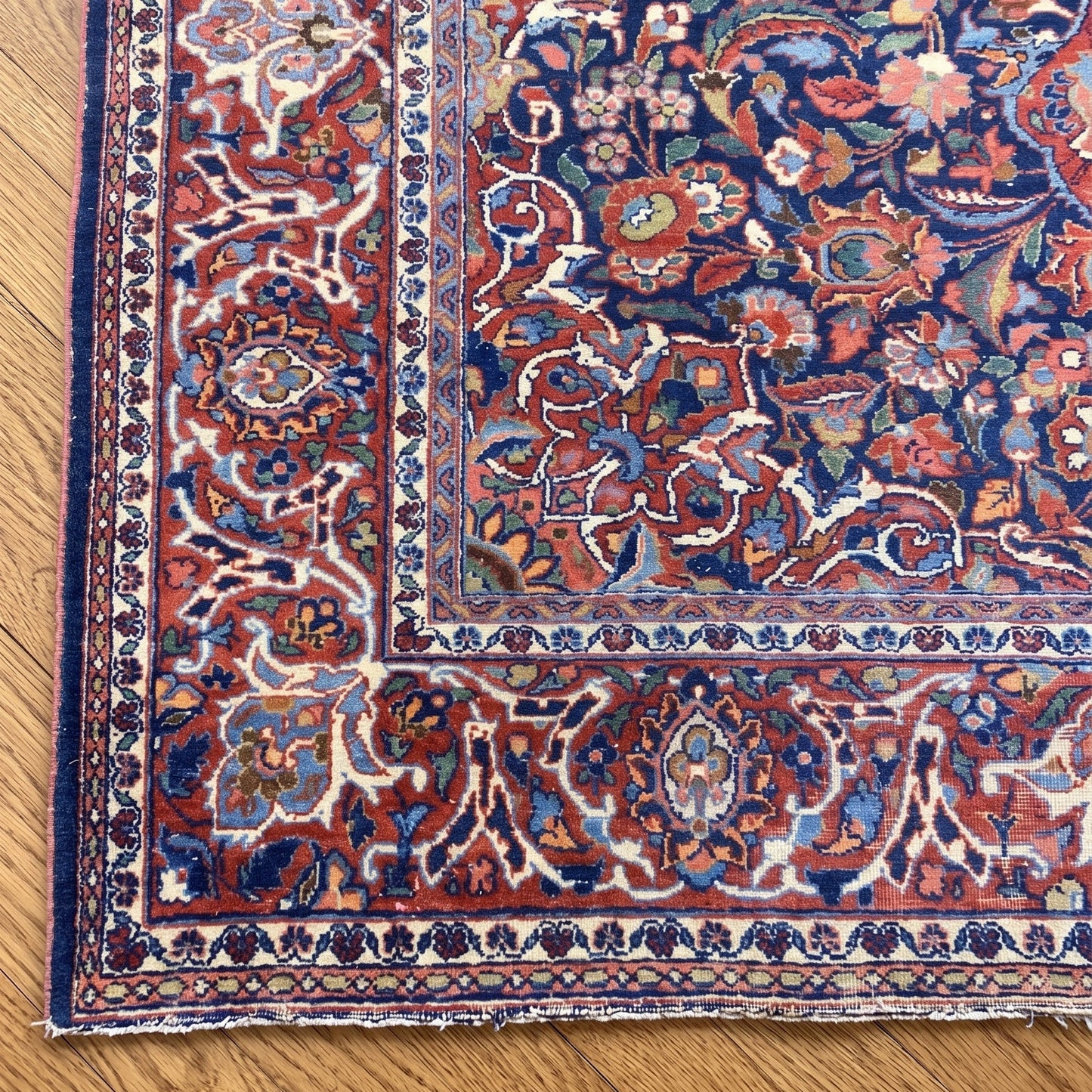 Kashan Hand-knotted Wool Antique Rug