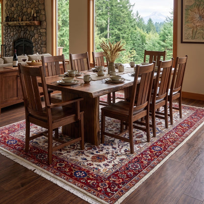 Serapi 102 Cream/Red New Zealand Wool Fine Hand-knotted Oriental Rug