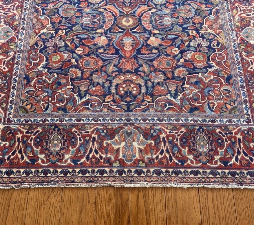 Kashan Hand-knotted Wool Antique Rug