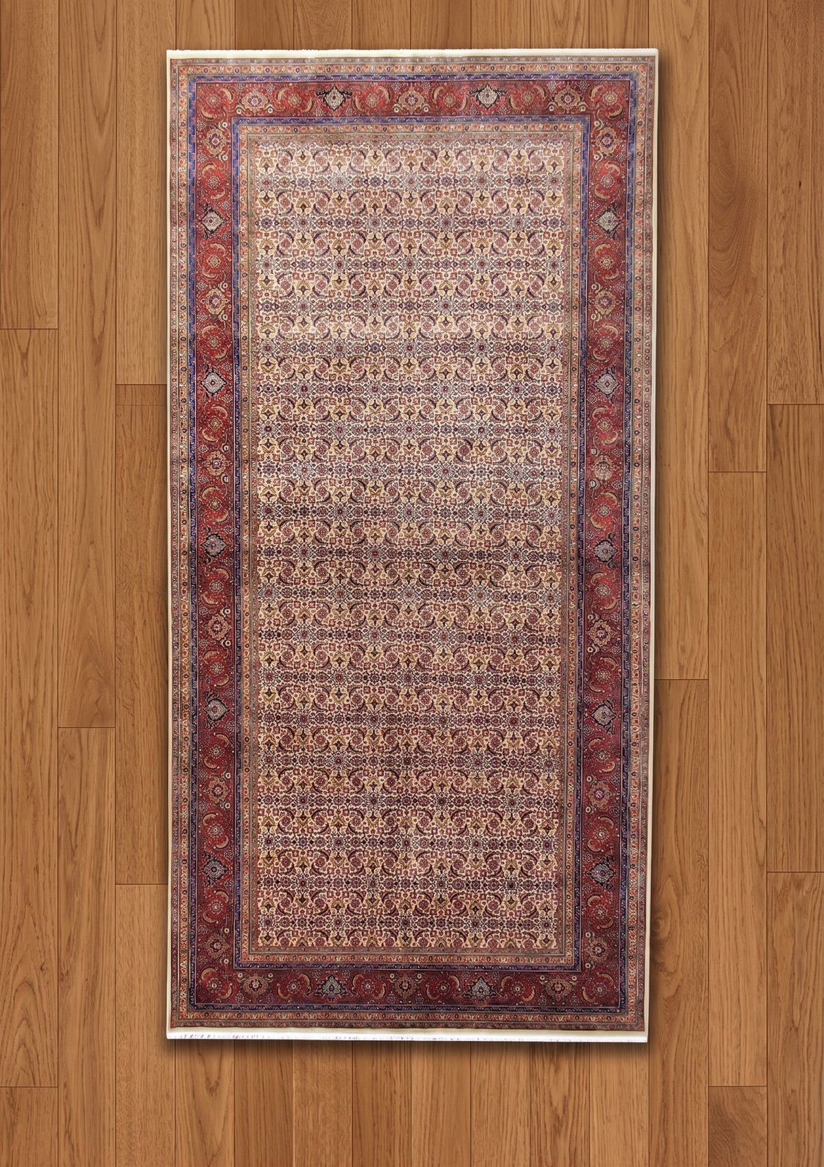 Herati Hand-knotted Fine Wool Rug Cream/Rust
