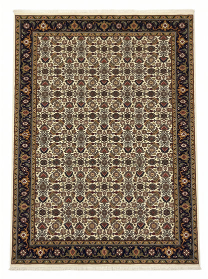Herati Hand-knotted Fine Wool Rug Cream/Navy