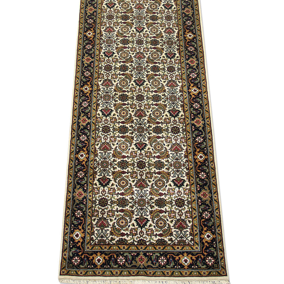 Herati Hand-knotted Fine Wool Rug Cream/Navy