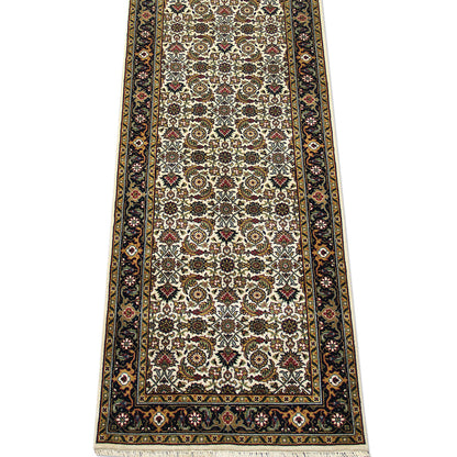 Herati Hand-knotted Fine Wool Rug Cream/Navy