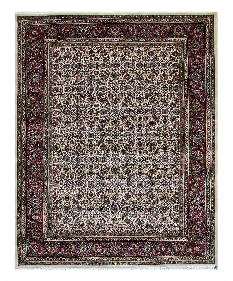 Herati Hand-knotted Fine Wool Rug Cream/Red
