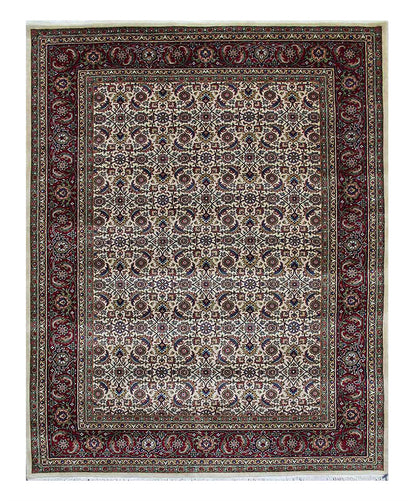 Herati Hand-knotted Fine Wool Rug Cream/Red