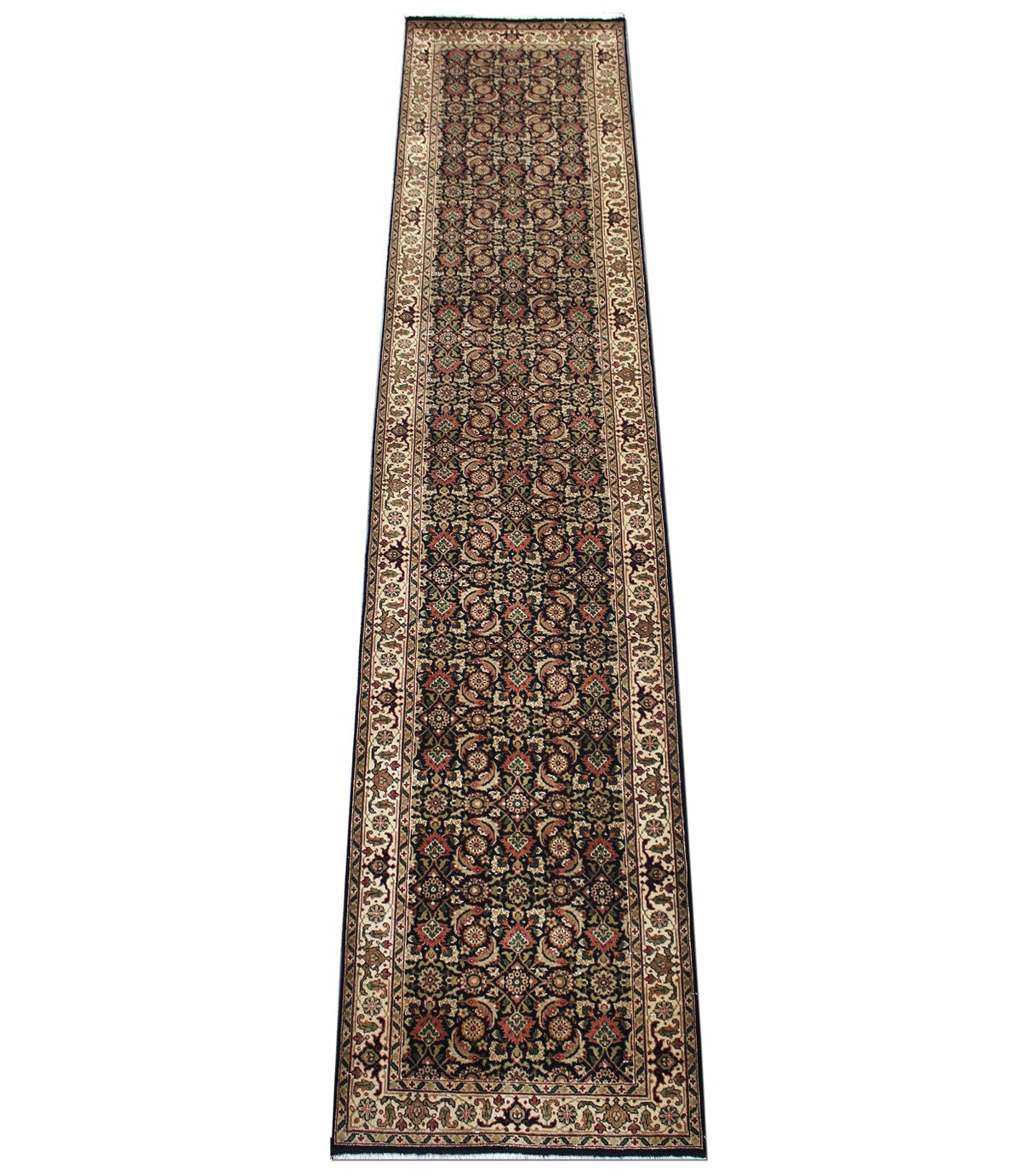 Herati Hand-knotted Fine Wool Rug Black/Cream