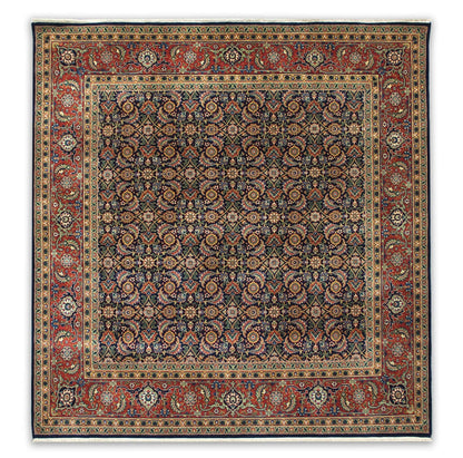 Herati Hand-knotted Fine Wool Rug, Navy/Rust – Cassim Rug Gallery, Downers Grove