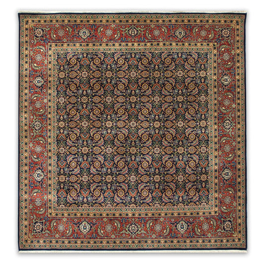 Herati Hand-knotted Fine Wool Rug Navy/Rust