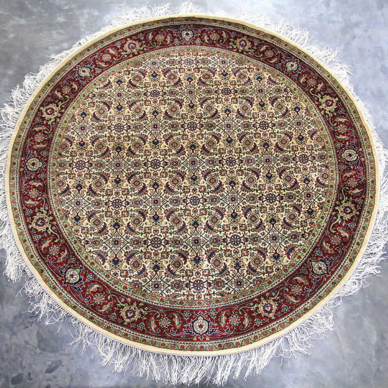 Herati Hand-knotted Fine Wool Rug Cream/Red
