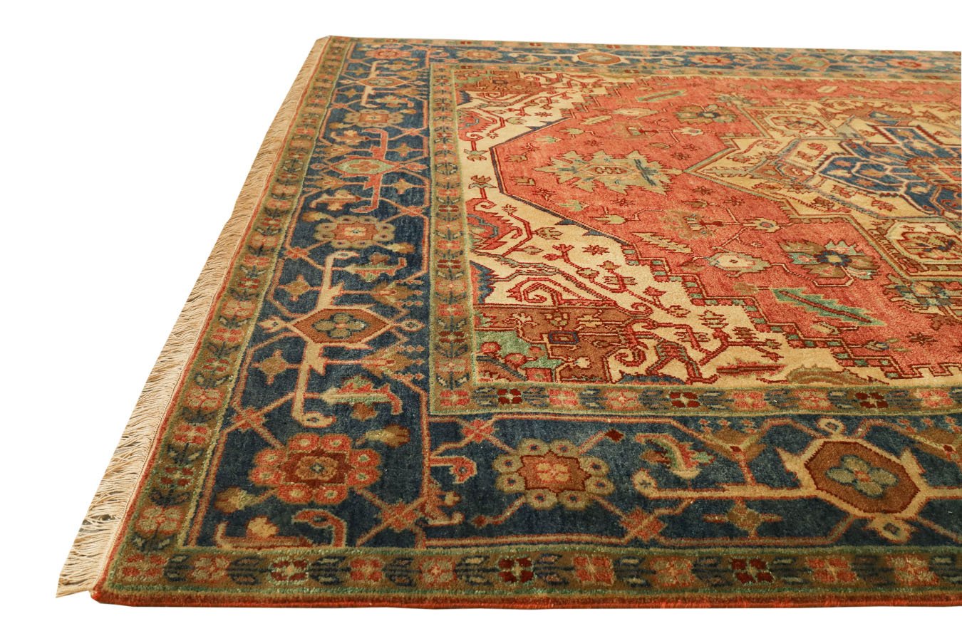 Heriz Rust & Blue Fine Handmade 8'x10' Rug