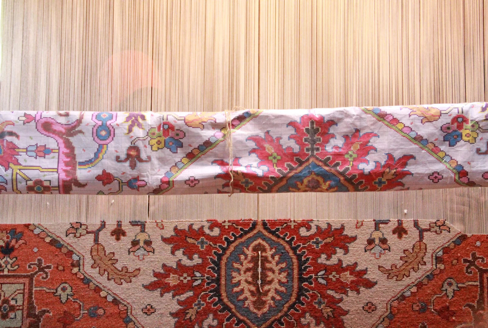 Hand-knotted rugs on display at Cassim Rug Gallery