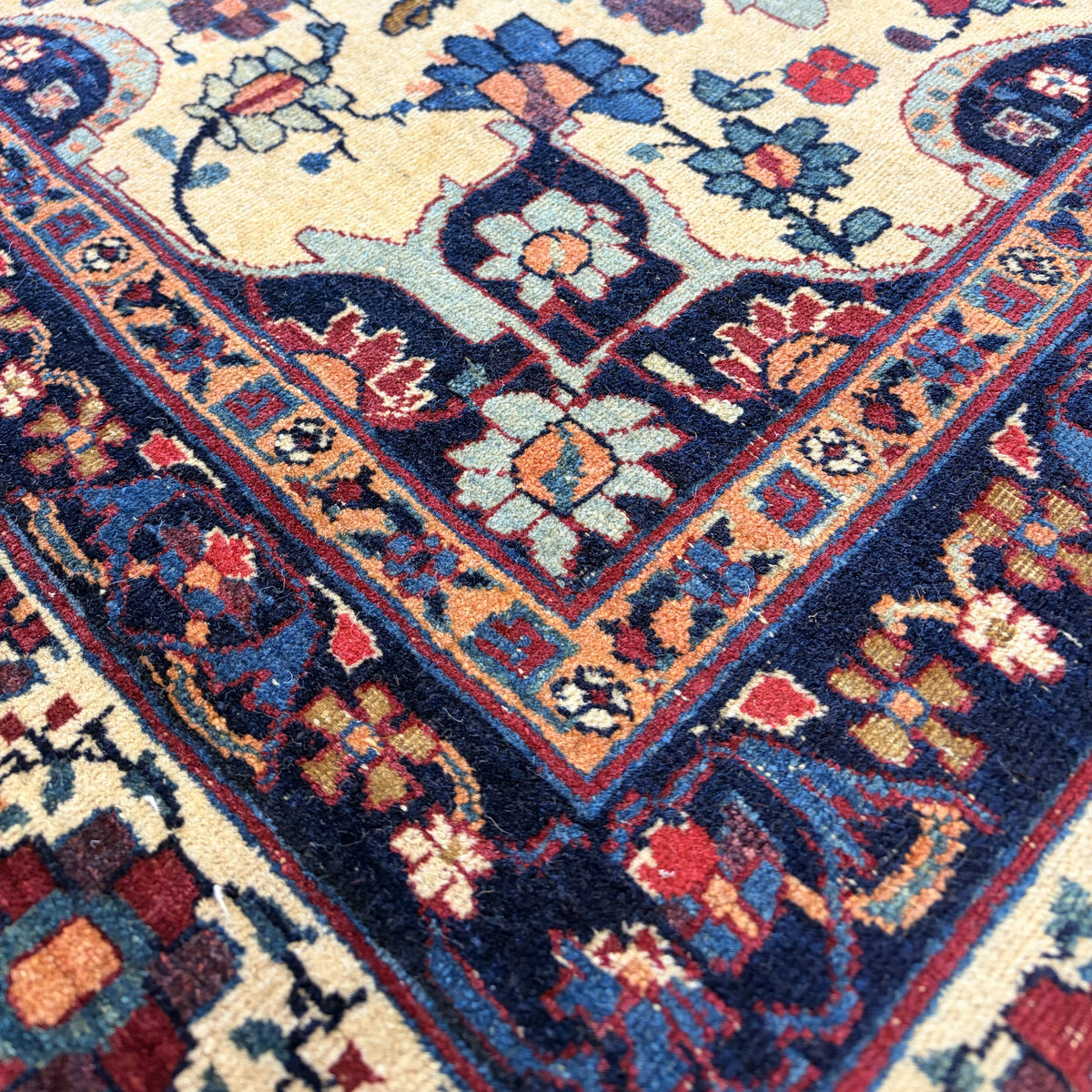 Kerman Hand-knotted Wool Antique Rug 100 Years Old