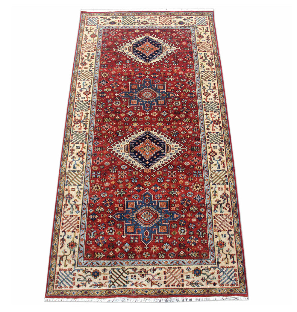Karajeh Rust/Cream New Zealand Wool Fine Hand-knotted Oriental Rug