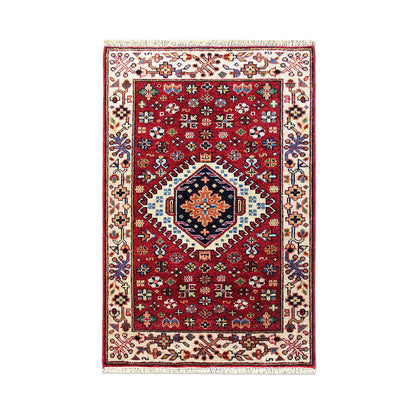 Karajeh Rust/Cream New Zealand Wool Fine Hand-knotted Oriental Rug