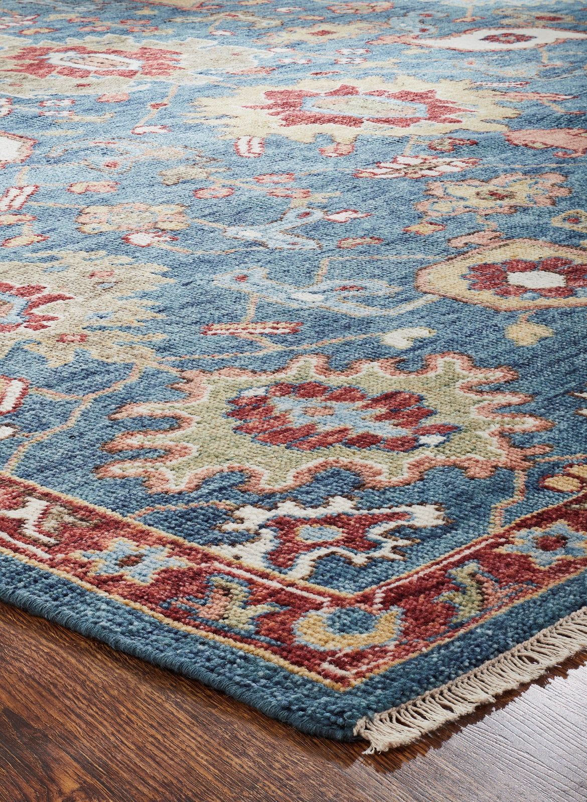 Kensington KN192 Vintage Blues Hand Knotted Wool Rug