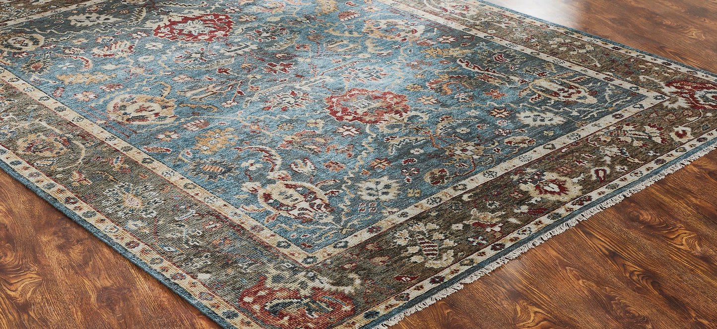Kensington KN193 Vintage Indigo Hand Knotted Wool Rug