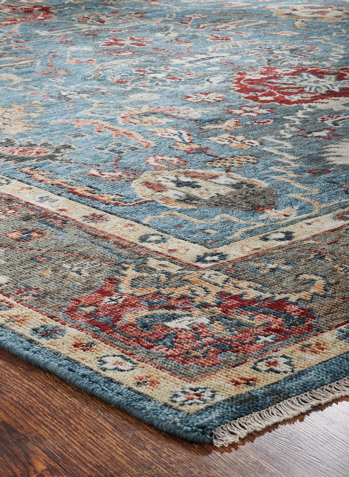 Kensington KN193 Vintage Indigo Hand Knotted Wool Rug