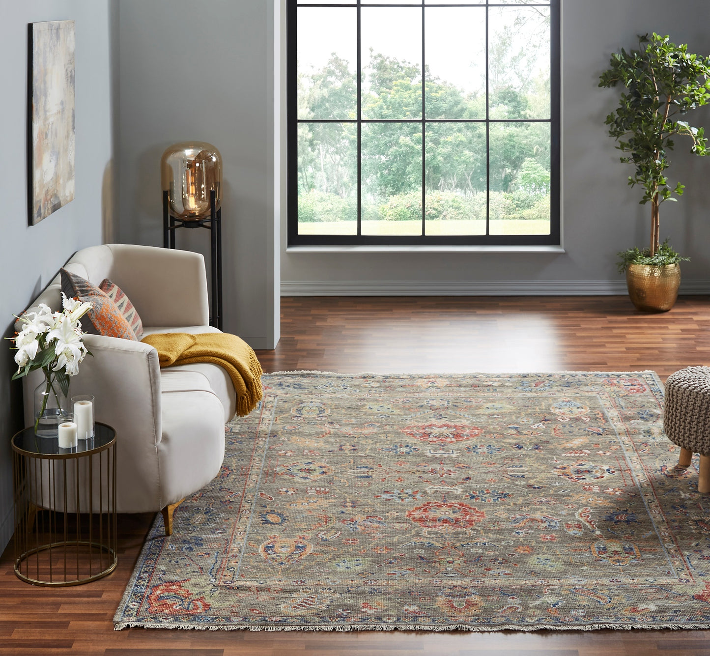 Kensington KN197 Vintage Greys Hand Knotted Wool Rug