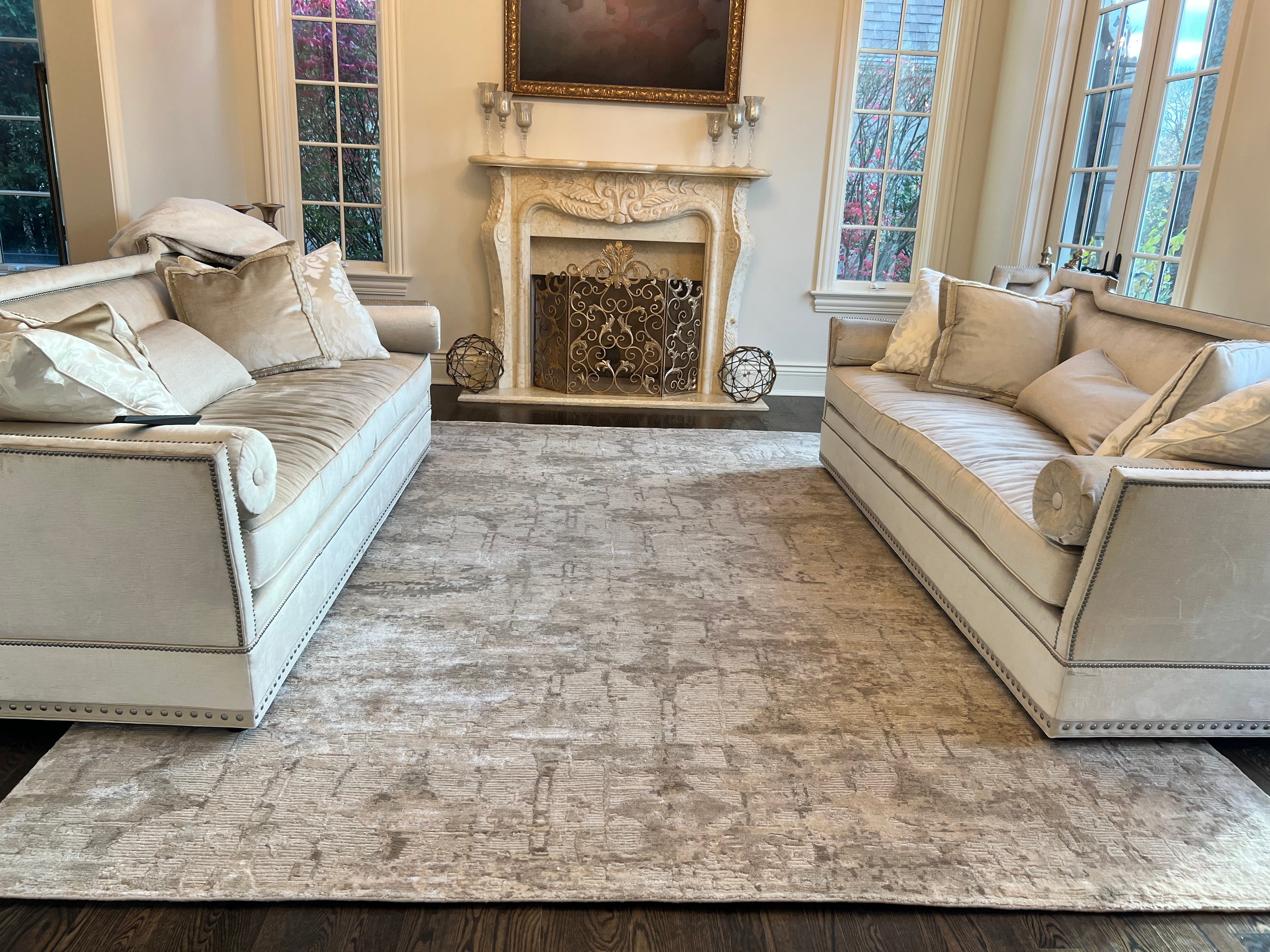 Custom handmade rug in a Chicagoland living room