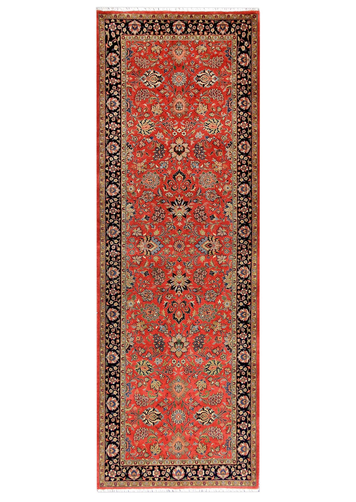 Keschmar Rust/Navy New Zealand Wool Fine Hand-knotted Oriental Rug