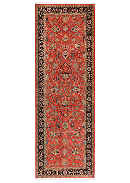 Keschmar Rust/Navy New Zealand Wool Fine Hand-knotted Oriental Rug