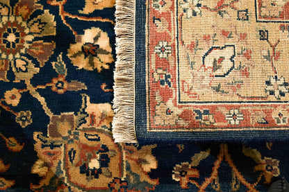 Moghul Shah Blue & Gold Fine Handmade Vegetable Dyed 4'8"x6'6" Rug