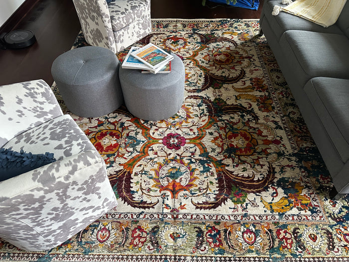 Vintage-style color in a family room - Burr Ridge, IL
