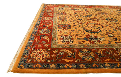 Kaveh Gold & Rust Fine Handmade 8'x10' Rug