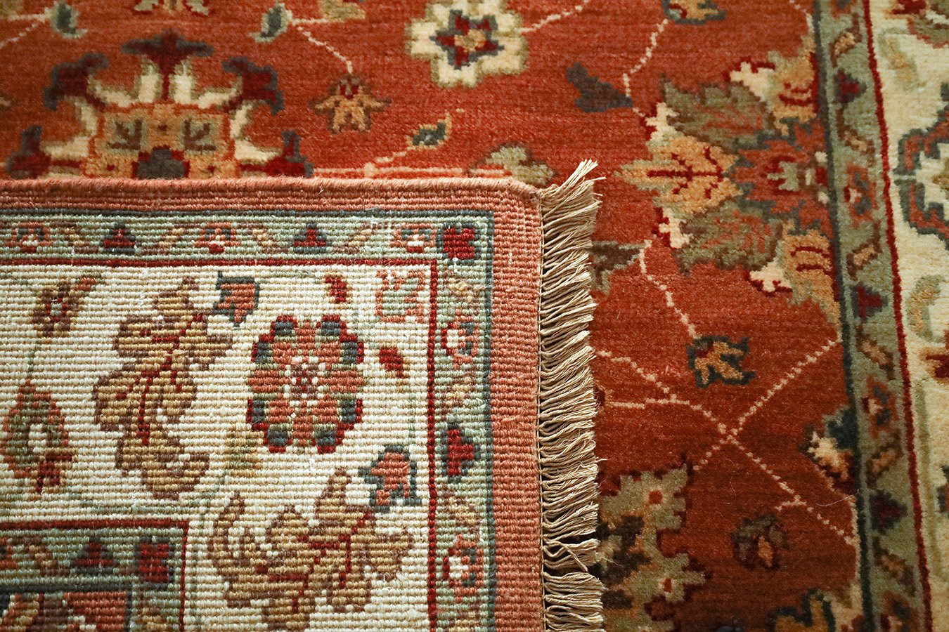 Sultanabad Rose & Ivory Fine Handmade 4'7"x6'5" Rug