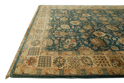 Tabriz Md. Blue & Camel Fine Handmade 3'x5' Rug