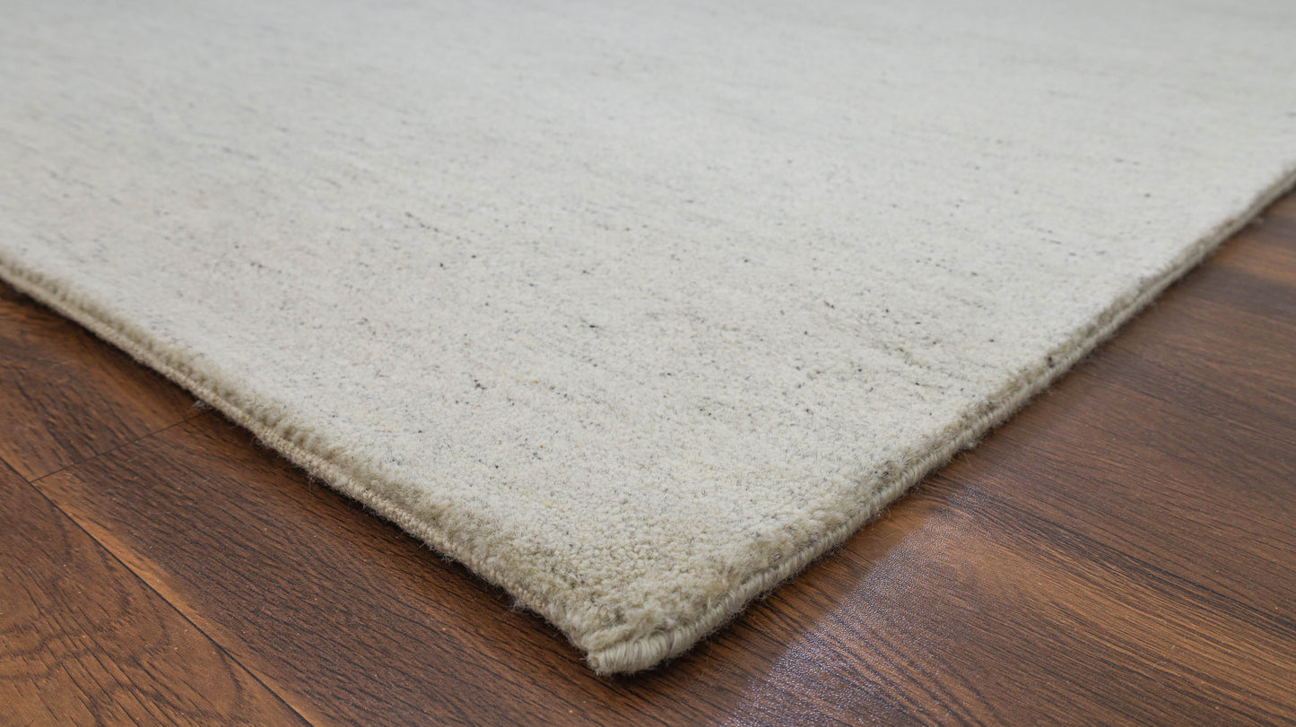 Terra Solid Light Grey Handmade Undyed Rug