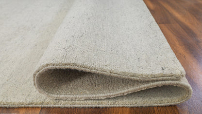 Terra Solid Light Grey Handmade Undyed Rug