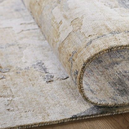 Ventura VN1393 Sands-Greys Abstract Power Loom Wool Rug