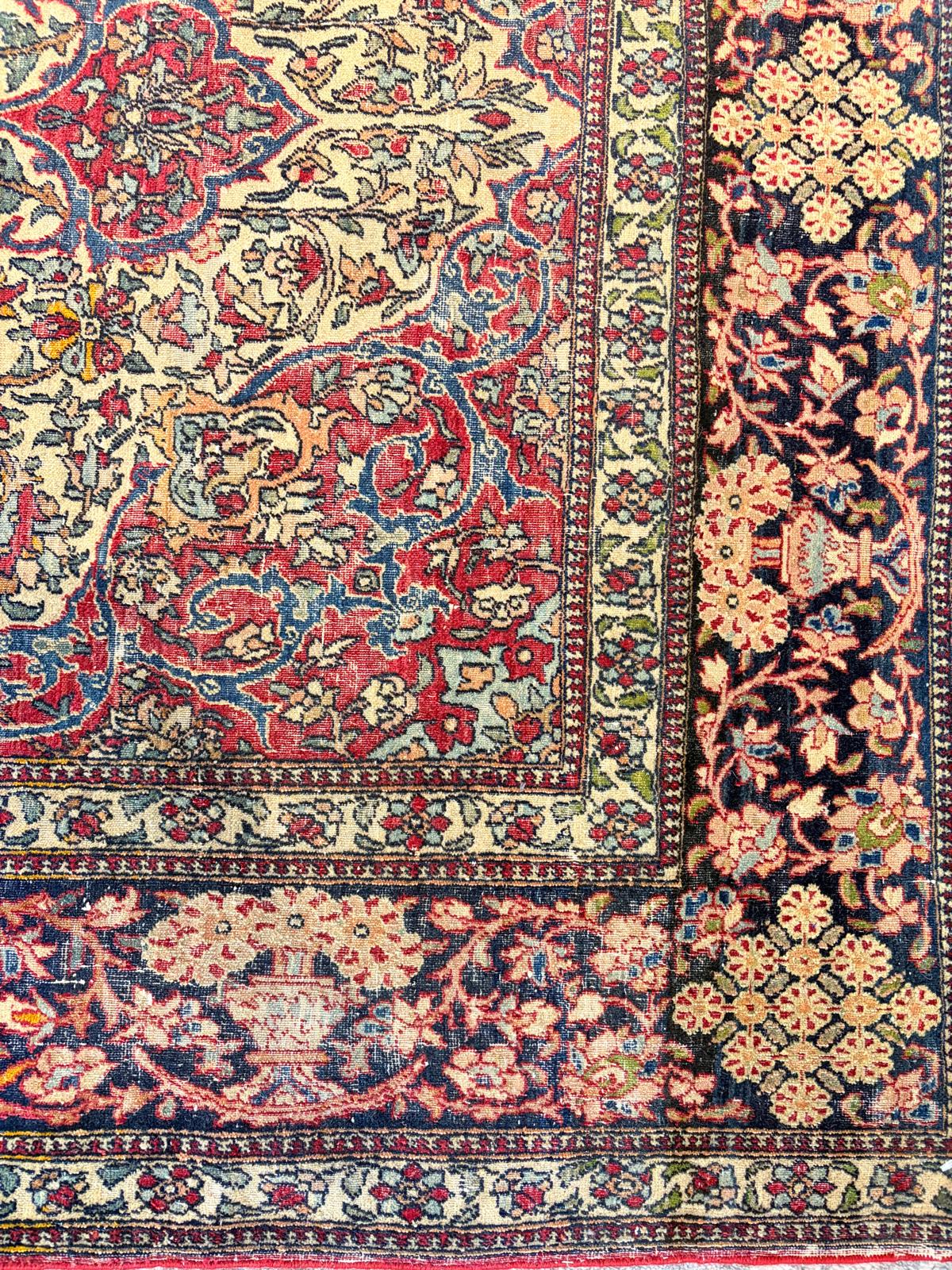 Genuine Antique Vintage Isfahan Red Navy