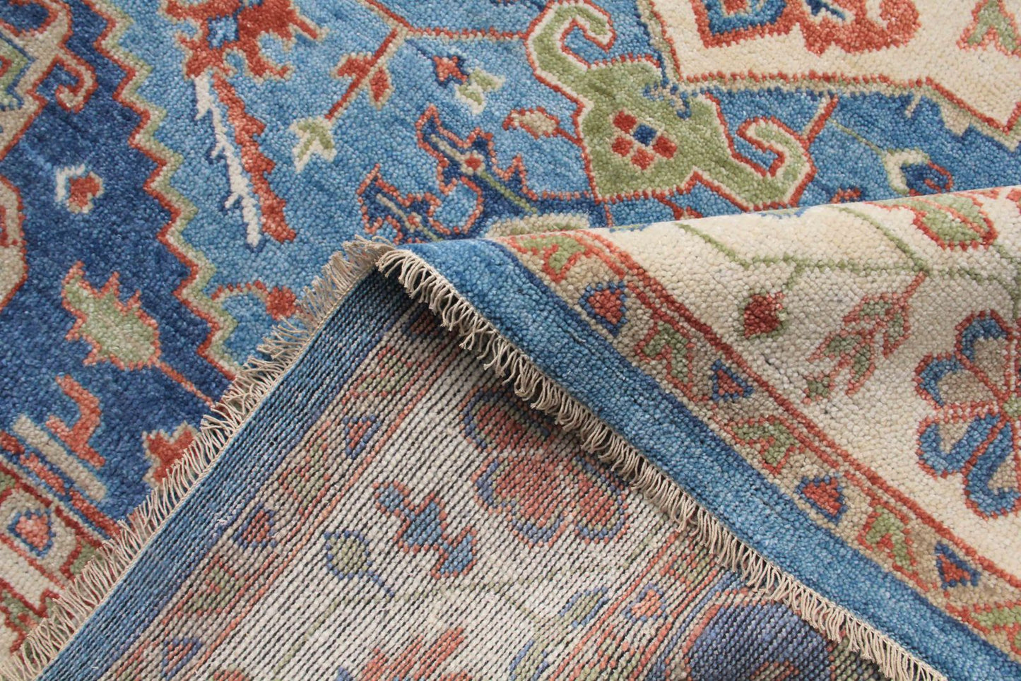 Heriz Blue Hand-Knotted Wool 8'x12' Custom Rug